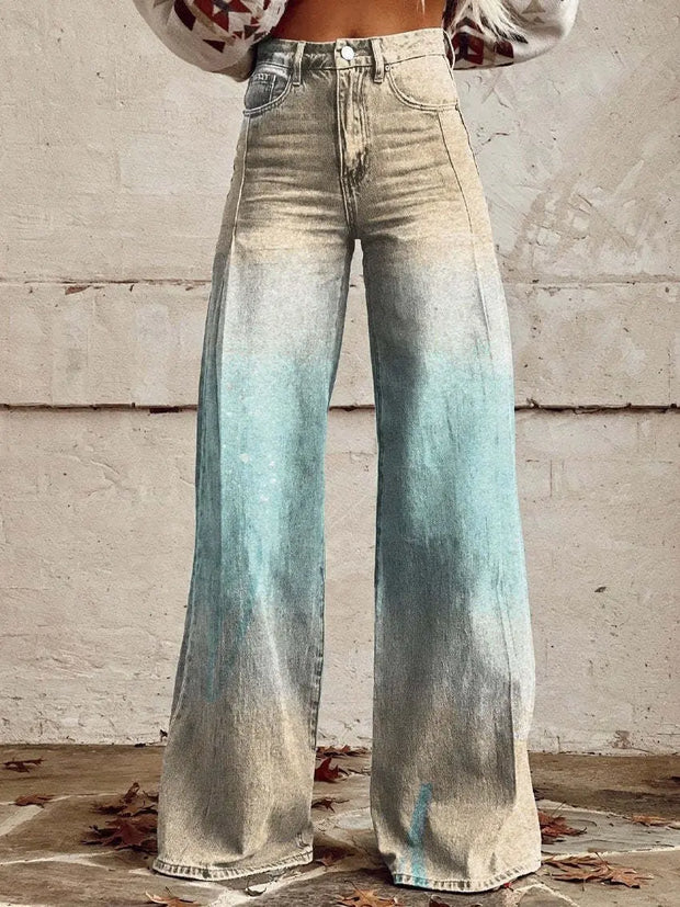 Wide-legged denim Pants virtual