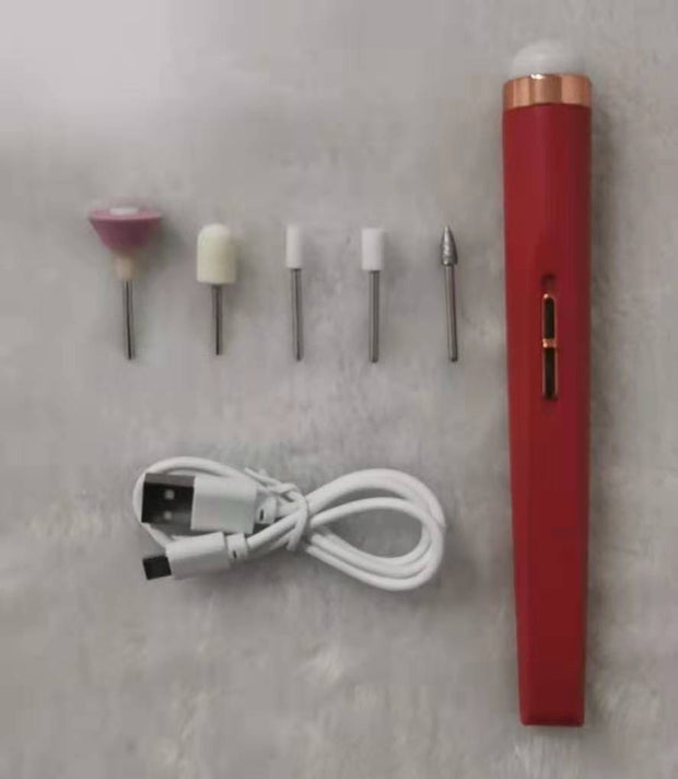 5in1 Manicure Machine Set Electric Nail Drill Polisher Cordless USB Rechargeable With LED Cutters Mill For Manicure Pedicure Accessor virtual