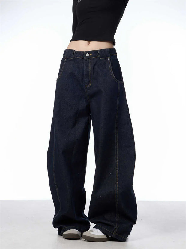 Retro Machete Jeans Women's Wide Leg Loose Pant virtual