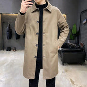 Men's Mid-length Loose Skin Trench Casual Thin Coat virtual