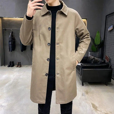 Men's Mid-length Loose Skin Trench Casual Thin Coat virtual