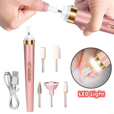 5in1 Manicure Machine Set Electric Nail Drill Polisher Cordless USB Rechargeable With LED Cutters Mill For Manicure Pedicure Accessor virtual