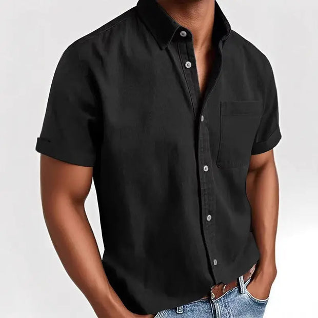 Single-breasted Shirt Men's Short Sleeve virtual