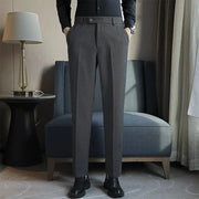 Elastic Slim Fit Brown Casual Pants virtual